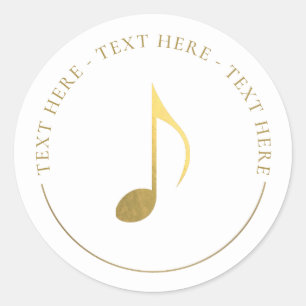 Sticker rond huitième note de musique