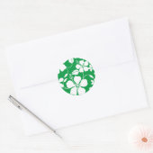 STICKER ROND HULA HAÏIENNE (HIBISCUS) VERT (Enveloppe)