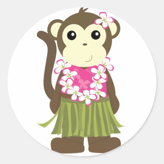 Sticker Rond Hula Monkey (Devant)