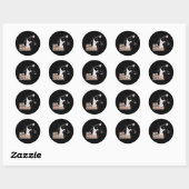 Sticker Rond Humain ? Où es-tu ? Chat (Feuille)