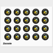 Sticker Rond Humble Bee Funny Bumblebee Pun Dark BG (Feuille)