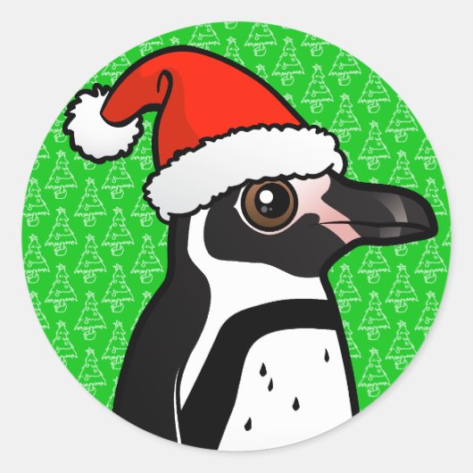 Sticker Rond Humboldt Penguin Père Noël (Devant)