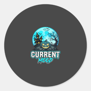 Sticker Rond Humeur actuelle d'Halloween Citrouille ensorcelée