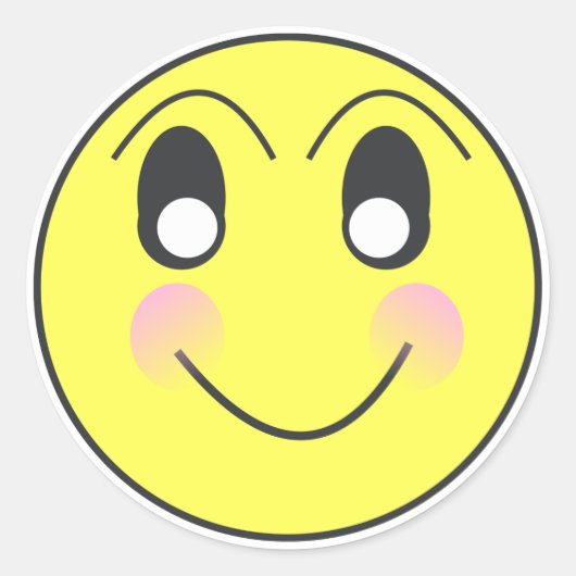 Sticker Rond Humeur Happy Face Emoticon (Devant)