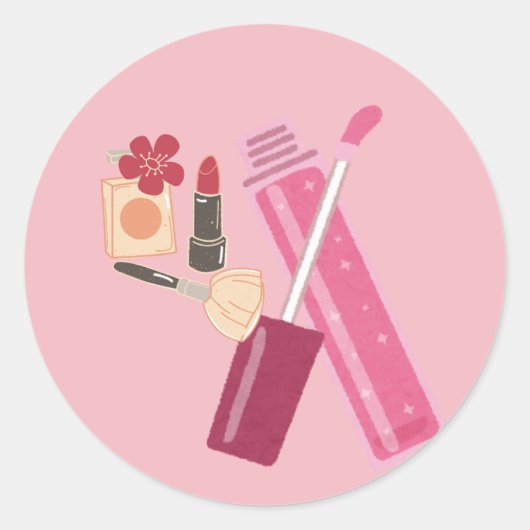 Sticker Rond Humeur Maquillage Activée (Devant)