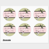 Sticker Rond Humming Birds Grunge Hearts with Wings (Feuille)