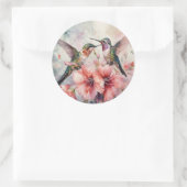 Sticker Rond Humming Birds with Flowers (Sac)