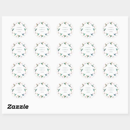 Sticker Rond Hummingbird Baptism (Feuille)
