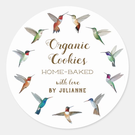 Sticker Rond Hummingbird Home-made Goods (Devant)