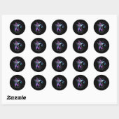 Sticker Rond Hummingbird Purple Ribbon Prévention du suicide (Feuille)