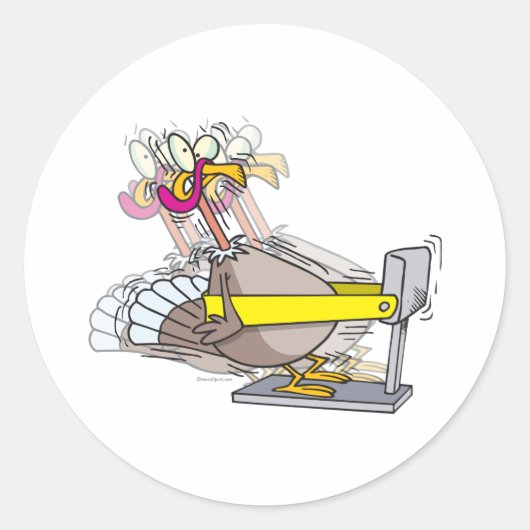 Sticker Rond humoristique diète de dinde grâces (Devant)