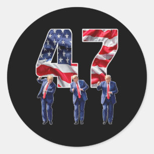 Sticker Rond Humoristique Trump Danseuse De Victoire Trump Dans