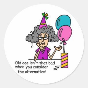 Sticker Rond Humour alternatif d'anniversaire