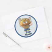 Sticker Rond Humour bourré de muffin (Enveloppe)