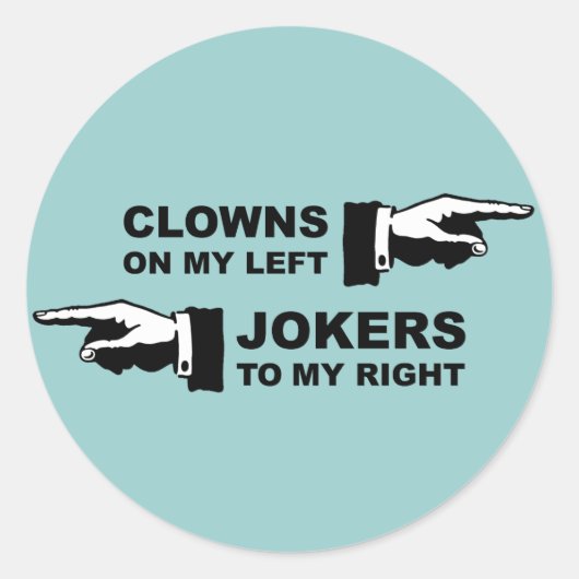Sticker Rond Humour Clowns & Jokers (Devant)