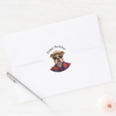 Sticker Rond Humour d'anniversaire de Bulldog (Enveloppe)
