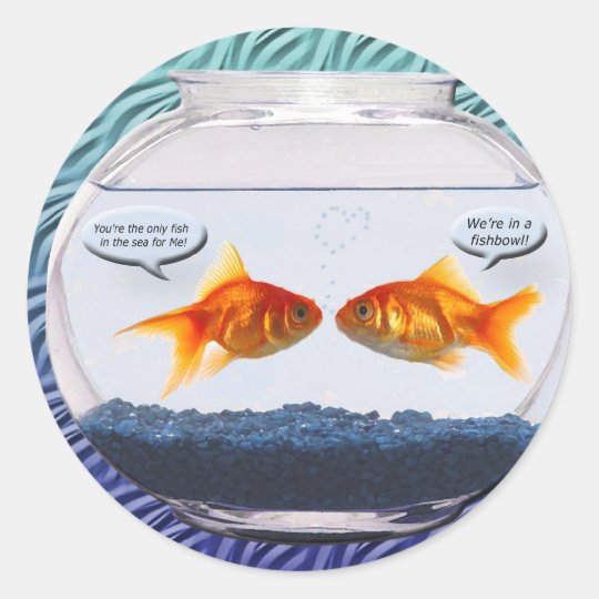 Sticker Rond Humour De Bocal A Poissons De Poisson Rouge Zazzle Be