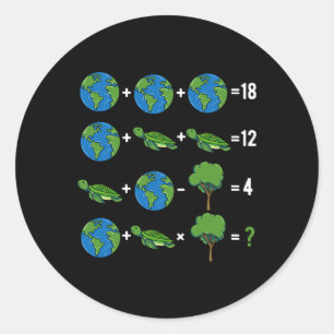 Sticker Rond Humour De L'Enseignant Math Jour De La Terre Ordre