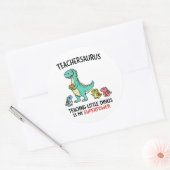 Sticker Rond Humour de professeur Teachersaurus avec de petits (Enveloppe)