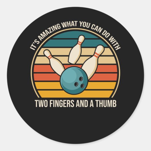 Sticker Rond Humour de quote de Bowler Sarcastic Bowling (Devant)