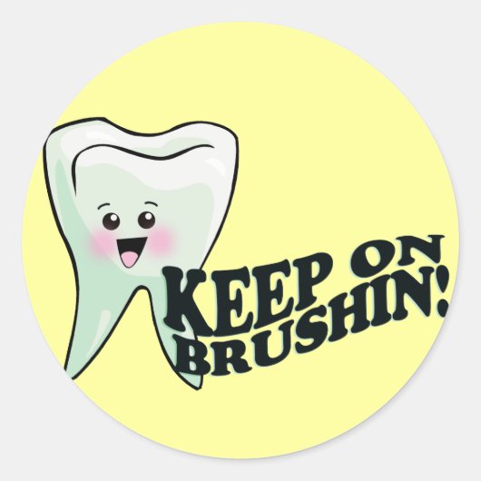 Sticker Rond Humour dentaire hygiéniste (Devant)