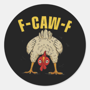 Sticker Rond Humour gothique corbeau style esthétique drôle F-C