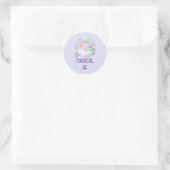 Sticker Rond Humour - Magical AF. Unicorn, Arc en ciel et trucs (Sac)
