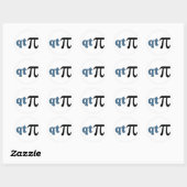 Sticker Rond Humour mathématique - mignon Tee Pi (Feuille)