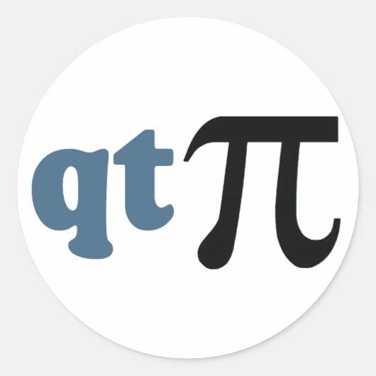 Sticker Rond Humour mathématique - mignon Tee Pi (Devant)