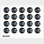 Sticker Rond Humour mathématique - mignon Tee Pi (Feuille)
