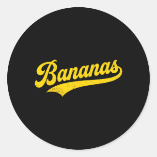 Sticker Rond Humour Rétro Banane Bananes Clic Hommes Femmes Enf