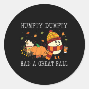 Sticker Rond Humpty Dumpty a fait une grande chute Halloween Th