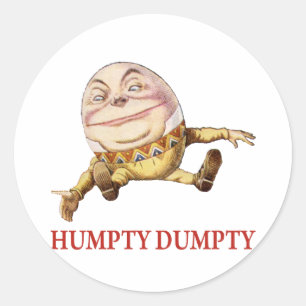 STICKER ROND HUMPTY DUMPTY ASSIS SUR UN MUR - NURSERSERY RHYME