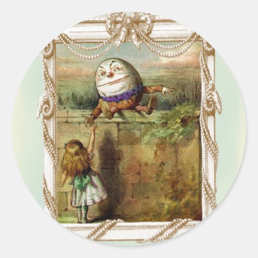 Sticker Rond Humpty Dumpty et Alice (Devant)