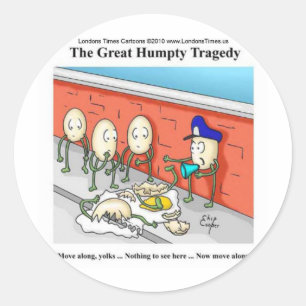 Sticker Rond Humpty Dumpty Police Investigation Drôle Cadeaux