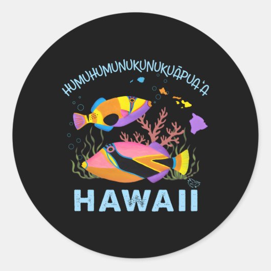 Sticker Rond Humuhumunukunukuapua'A Hawaii State Fish (Devant)