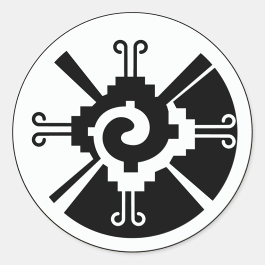 Sticker Rond Hunab Ku - Déité maya (Devant)