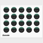 Sticker Rond Hunter Green Parties scintillant Noir fête d'anniv (Feuille)
