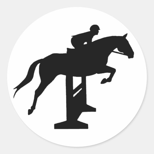 Sticker Rond Hunter Jumper Horse & Rider (Devant)