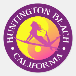 Sticker Rond Huntington Beach