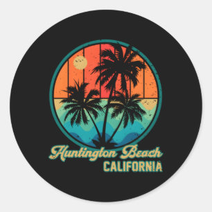 Sticker Rond Huntington Beach California Ca