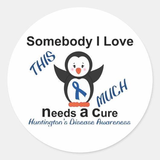 Sticker Rond Huntington's Disease Awareness Quelqu'un que j'aim (Devant)