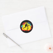 Sticker Rond Hurdling Hurdler Runner Athlètes (Enveloppe)
