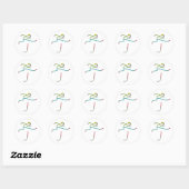 Sticker Rond Hurdling Stickman (Feuille)