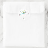 Sticker Rond Hurdling Stickman (Sac)