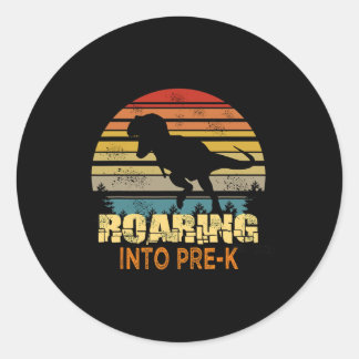 Sticker Rond Hurlement dans le dinosaure de pré-maternelle Byck