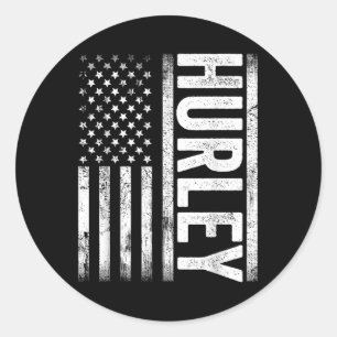 Sticker Rond Hurley Ky US Vintage Drapeau Américain Rétro Pour