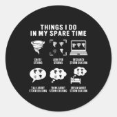 Sticker Rond Hurricane Chasing Chaser Tornado Hunter Meteorolog (Devant)