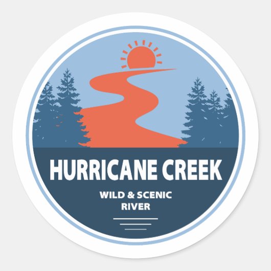 Sticker Rond Hurricane Creek Wild Et Rivière Pittoresque Arkans (Devant)
