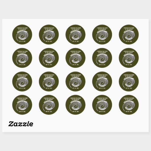 Sticker Rond Hurricane Sandy (Feuille)